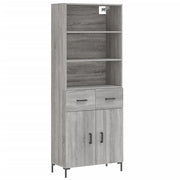 Buffet credenza cassettiera armadio mobile contenitore organizer cucina soggiorno salotto rovere Sonoma alto 69,5 x 34 x 180 cm legno ingegnerizzato grigio 02_0035422