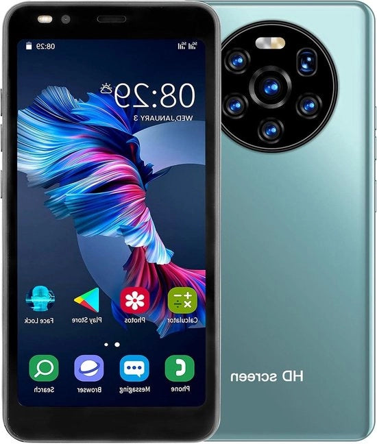 Smartphone Mate40 Pro 5,45 pollici HD con Schermo a Goccia di Acqua, Android, Doppia Fotocamera 2 MP e 5 MP, 1 GB e 8 GB, Batteria 2200 mAh, Versione Verde.