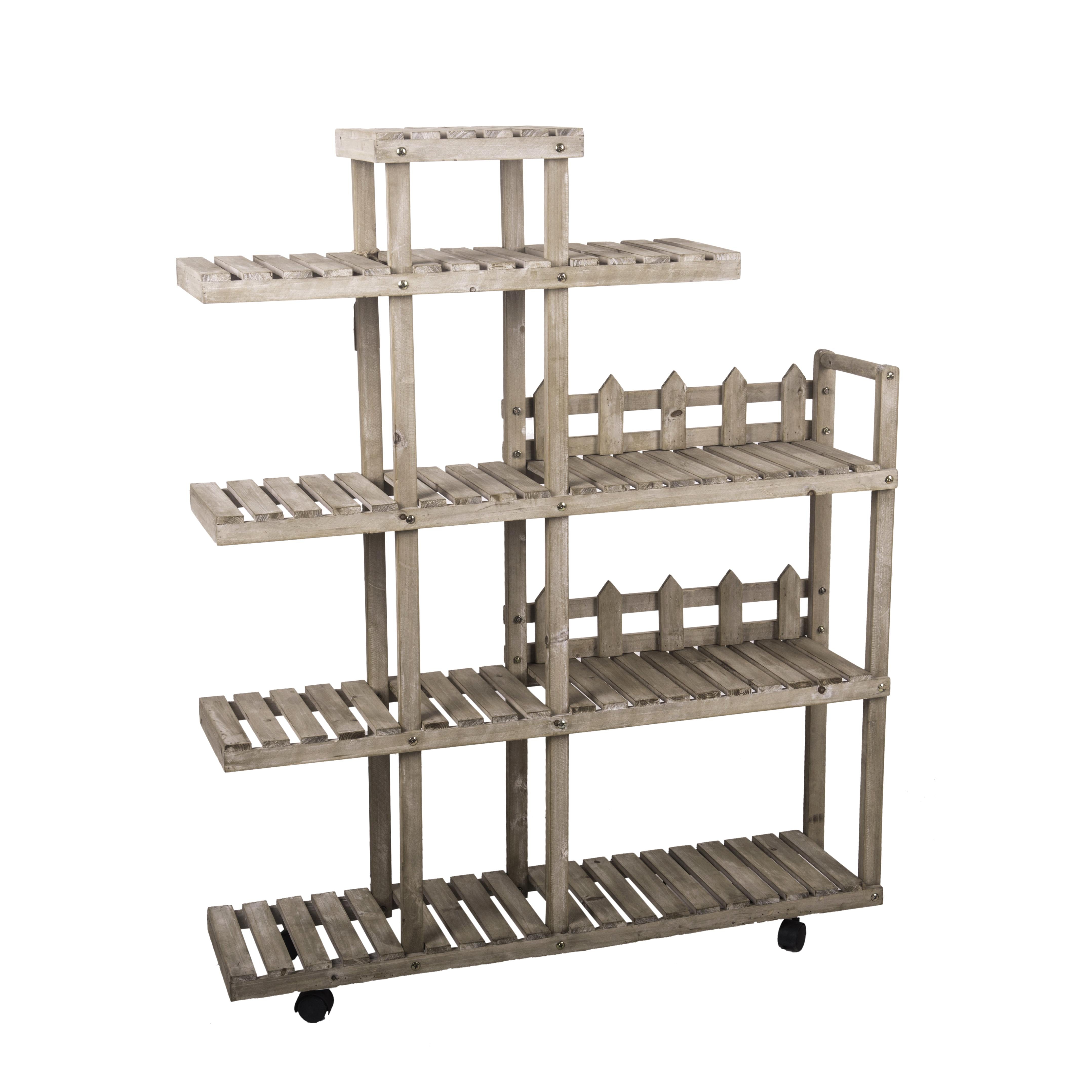 Scaffale Portavasi 5 Livelli H 110 cm Legno