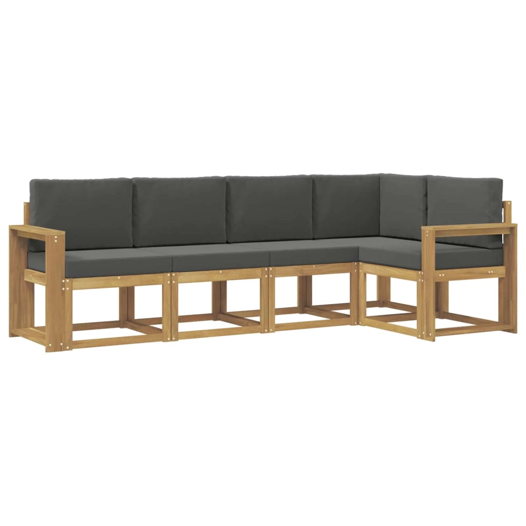 Set di divani da esterno con cuscino 5 pcs Bianco e Antracite