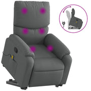 Poltrona Alzapersona Massaggi Reclinabile Grigio Scuro Tessutocod mxl 85287