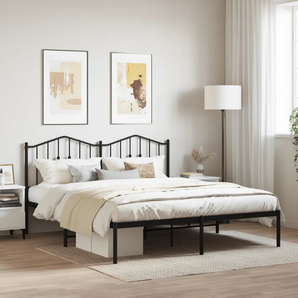 Giroletto con Testiera in Metallo Nero 180x200 cmcod mxl 84229