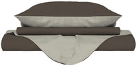 Copripiumino con Sacco e Federe Doubleface Marrone/Panna 1 Piazza e Mezzo