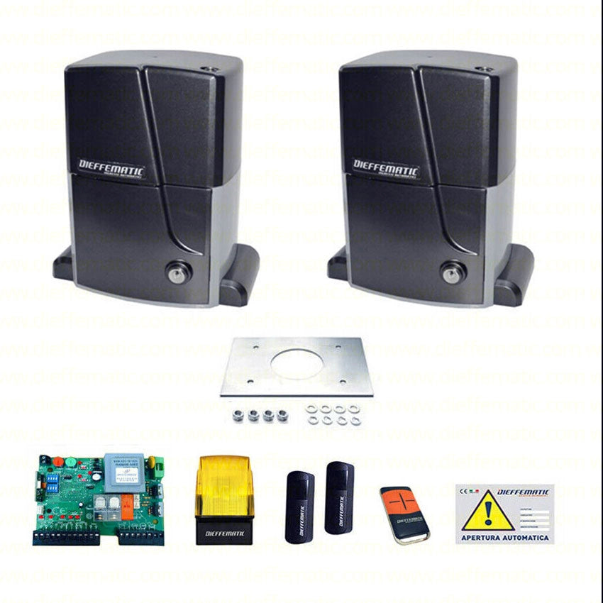 KIT 2 MOTORI AUTOMAZIONE CANCELLO SCORREVOLE 230V 2000Kg PER DOPPIA DUE ANTA dfm
