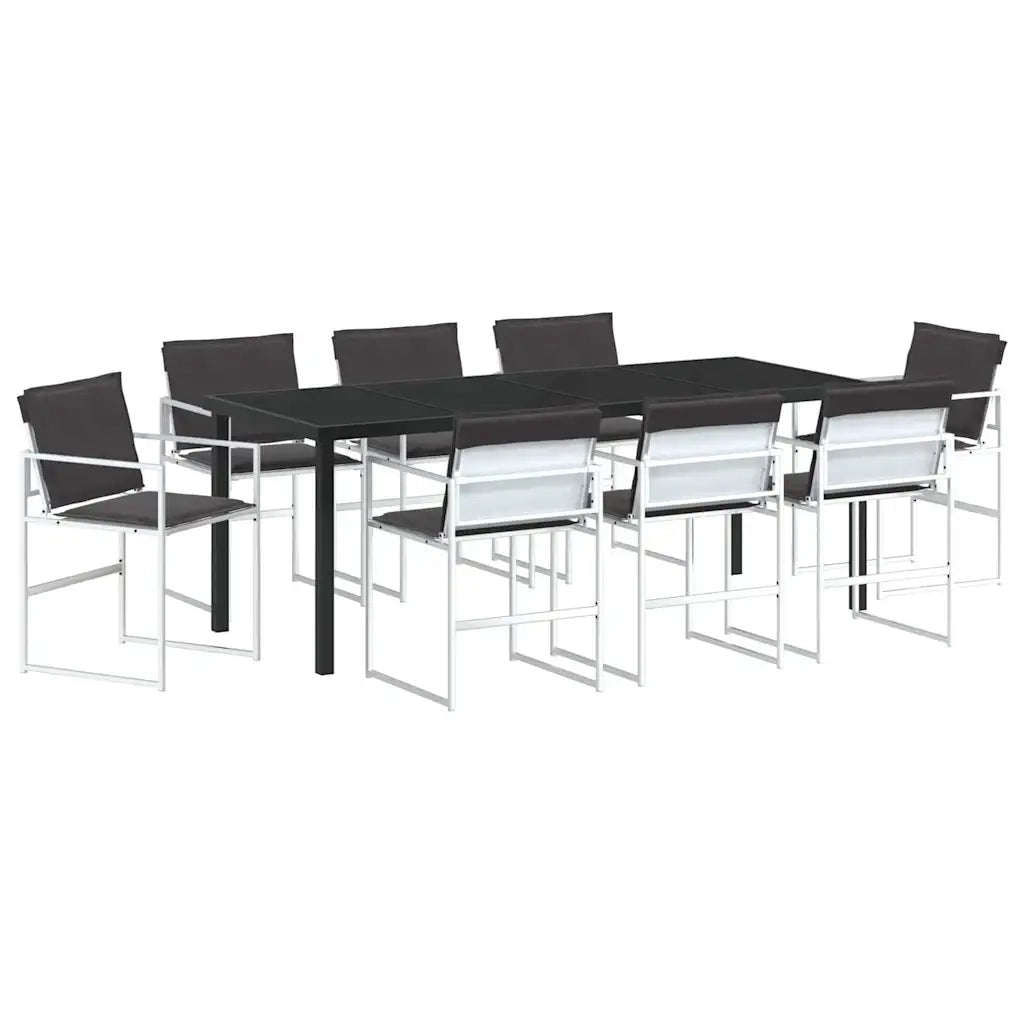 Set da Pranzo per Giardino 9 pcs Bianco 3379341