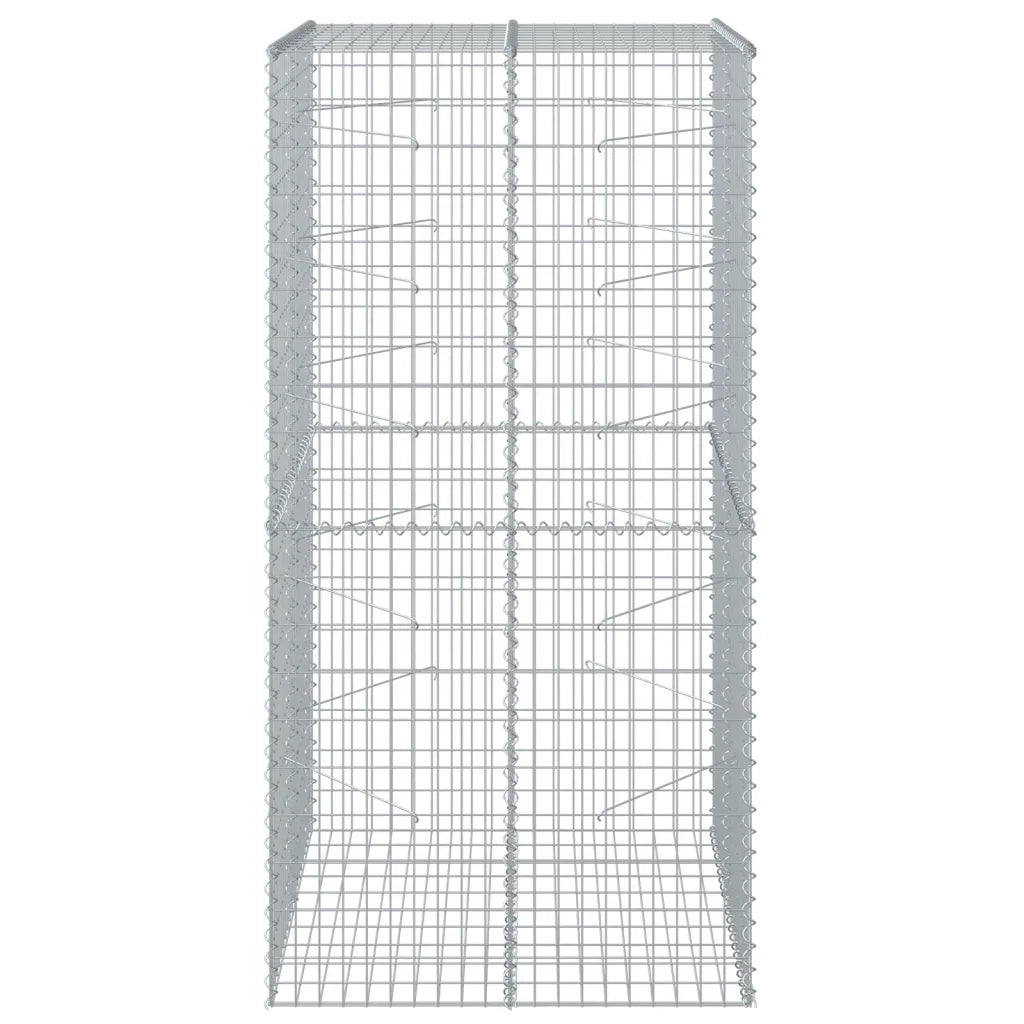 Cesto Gabbione con Copertura 100x100x200 cm in Ferro Zincato 3295225