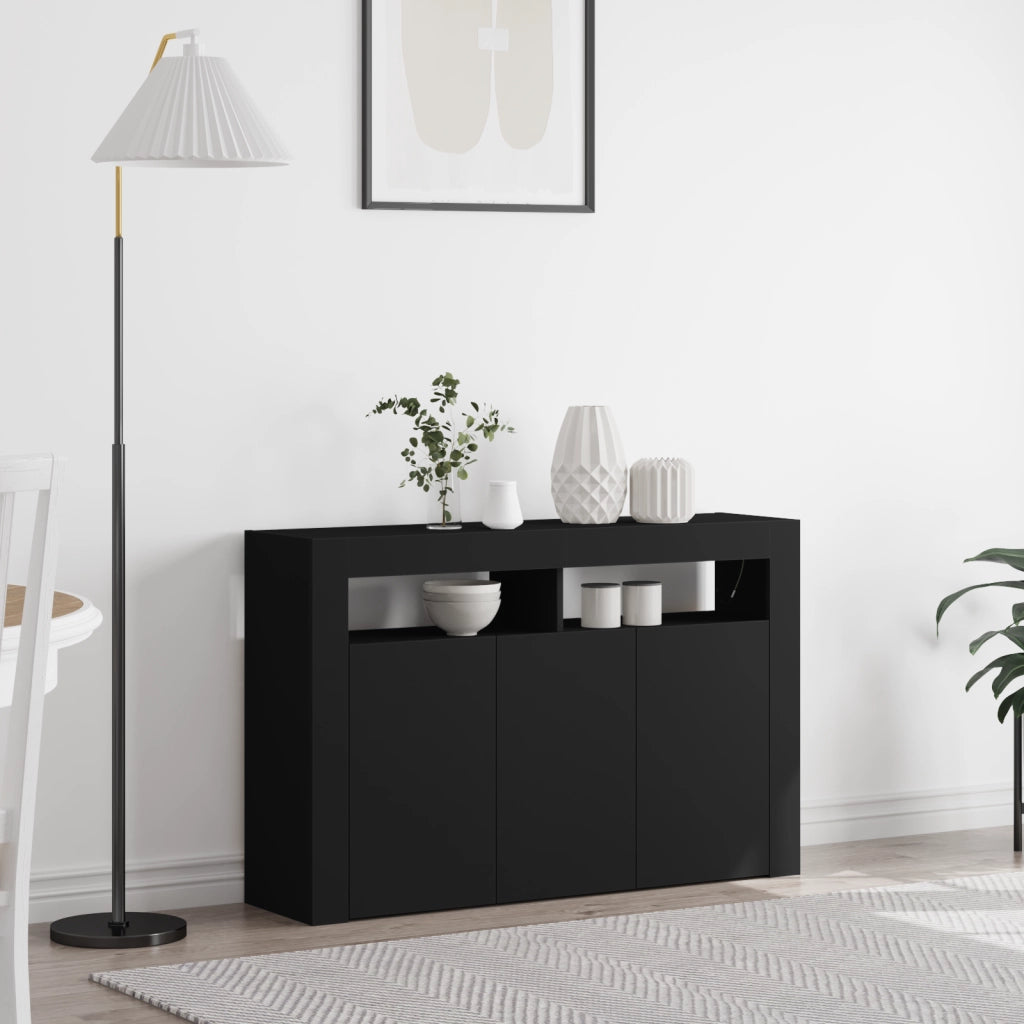 Credenza Nera Legno ingegnerizzato 116 x 30 x 75 cm Credenza