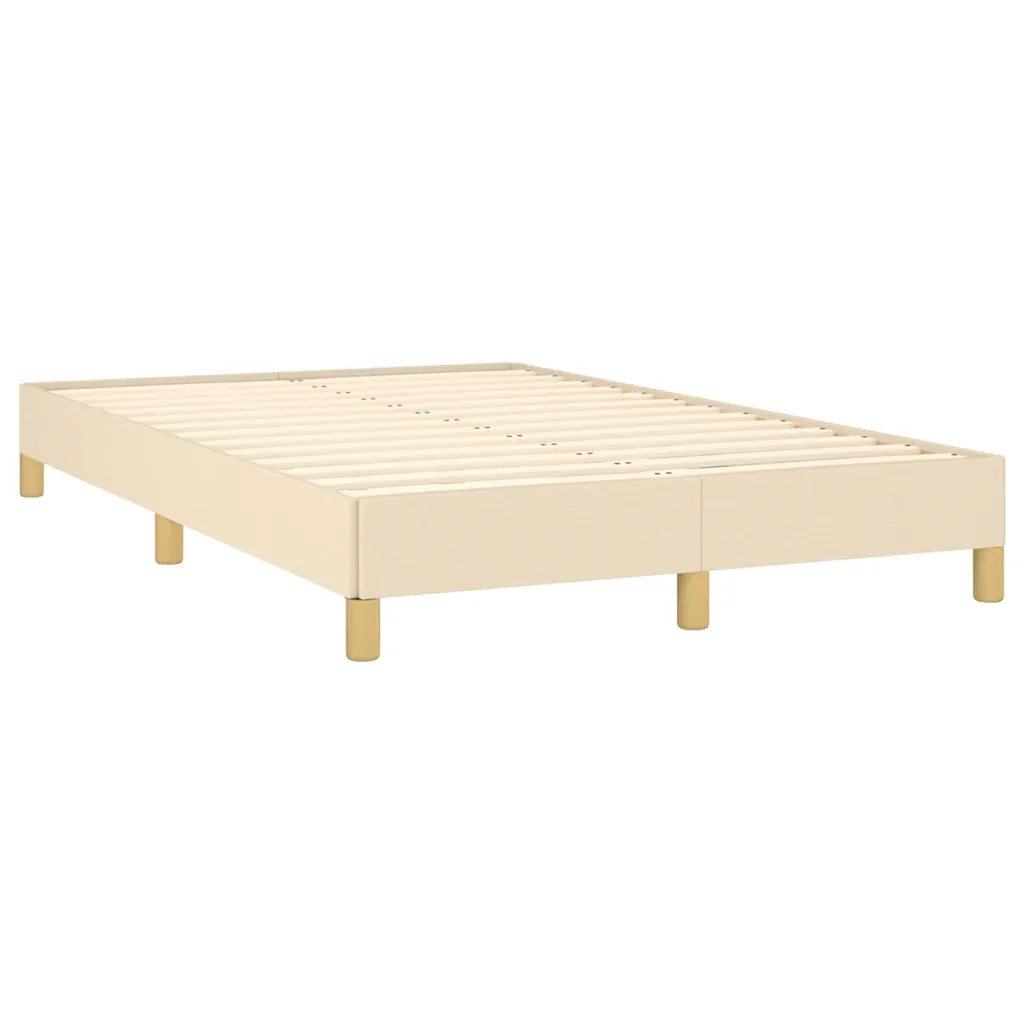 Letto a Molle con Materasso e LED Crema 120x190 cm in Tessuto