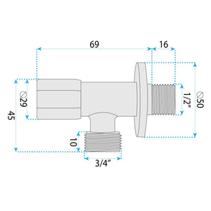 Valvola Ad Angolo 02 1/2" X 3/4" Brush Gold