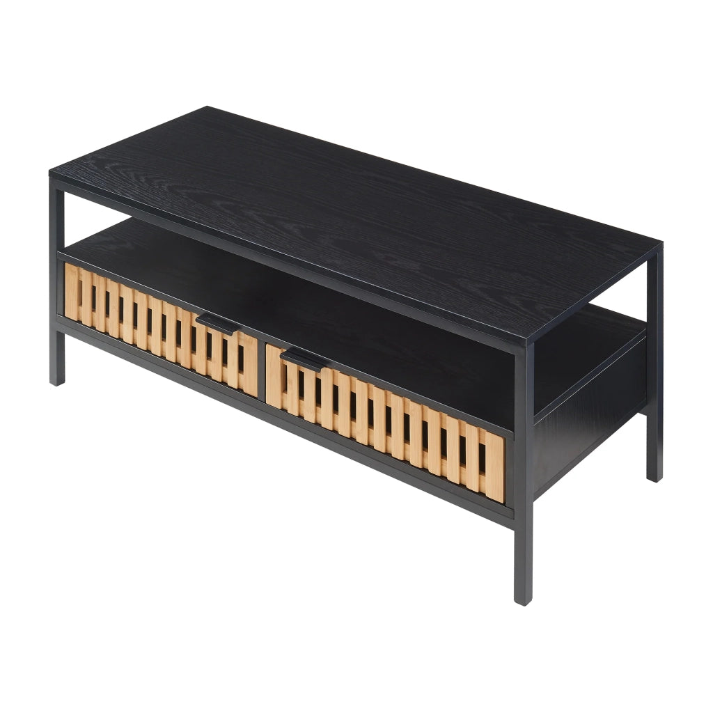 Tavolino da caffè consolle laterale 100 x 40 x 48 cm MDF nero 03_0010819