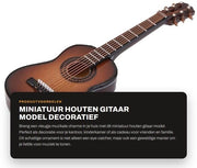 Chitarra Miniaturo in Legno - Decorazione Musicale - Ornamento per Casa/Studio - Realizzato con Legno di Alta Qualità - Incluso Accessorio Standard