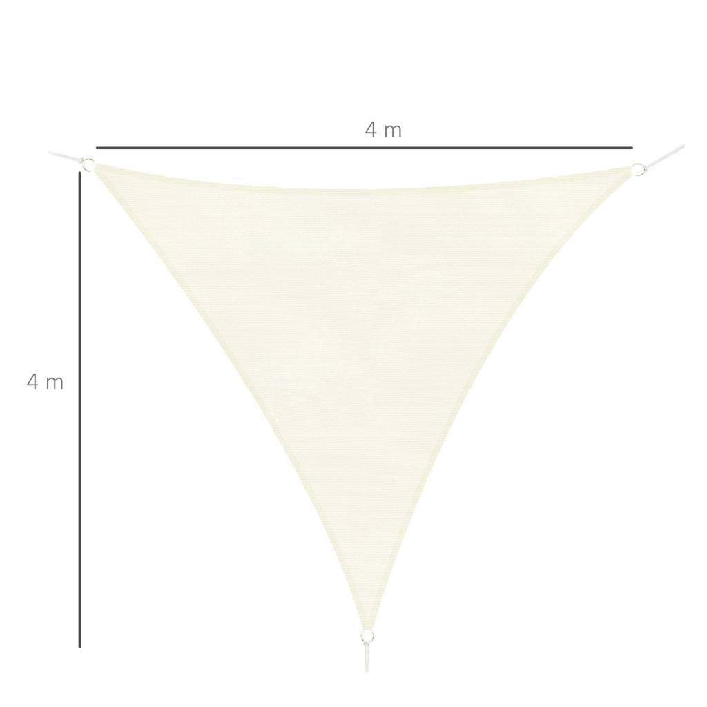 Tenda Vela da Giardino Triangolare in HDPE Crema 4x4x4m