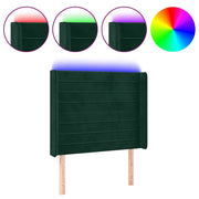 Testiera | Testata a LED Verde Scuro 93x16x118/128 cm in Velluto