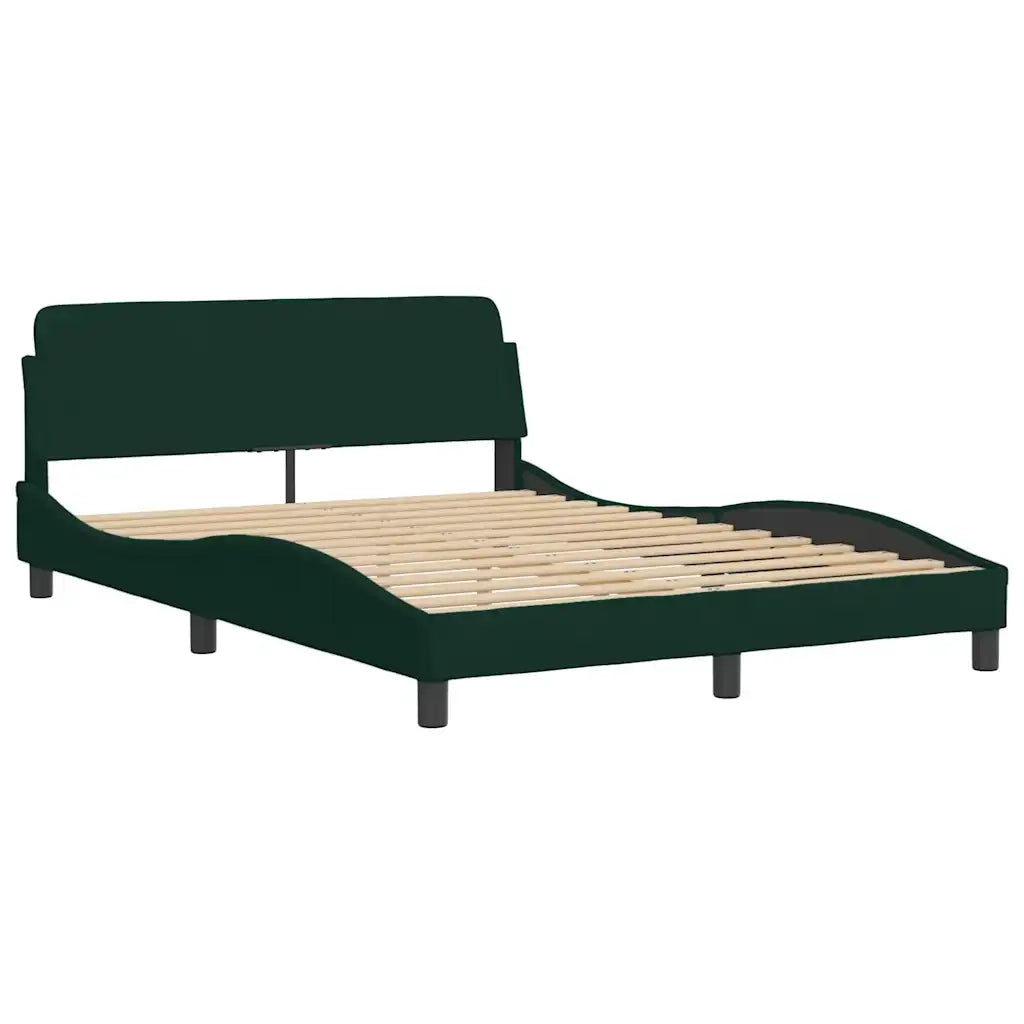 Letto con Materasso Hanko Verde Scuro 120x200 cm in Velluto 3208589