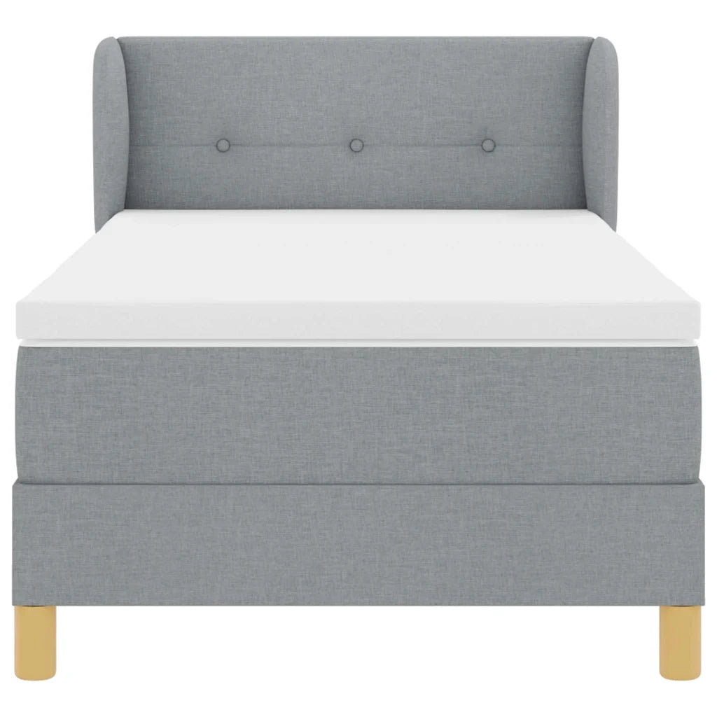 Letto a molle con materasso-Struttura Letto con Materasso Grigio chiaro 100 x 200 cm Tessuto 402528