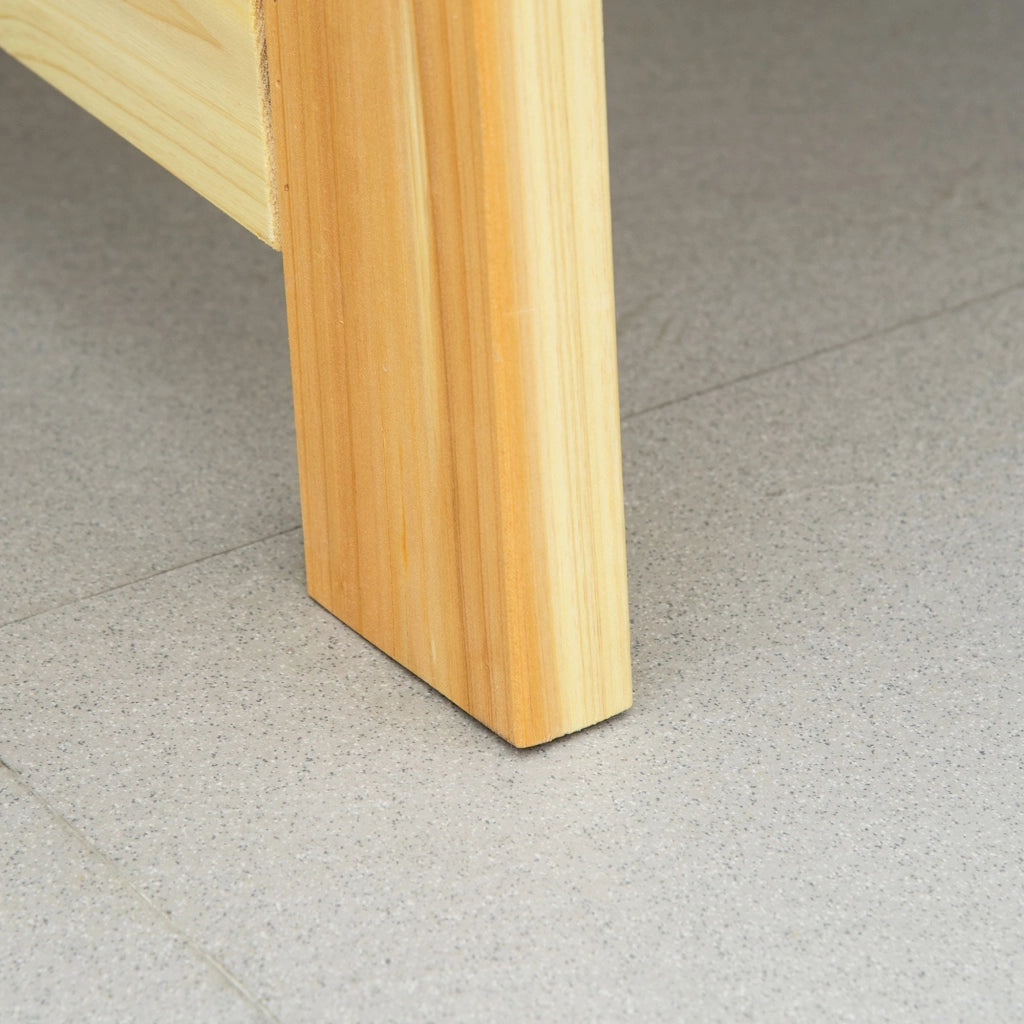 Panchina da Giardino  2 Posti a Doghe con Schienale Alto 116x56x80 cm in Legno Naturale