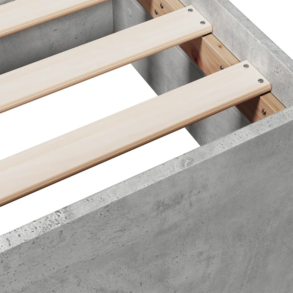 Giroletto Cassetti Grigio Cemento 140x200 cm Legno Multistrato