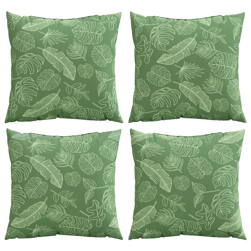 Cuscini 4 pezzi Motivo a foglia 60x60 cm Tessuto