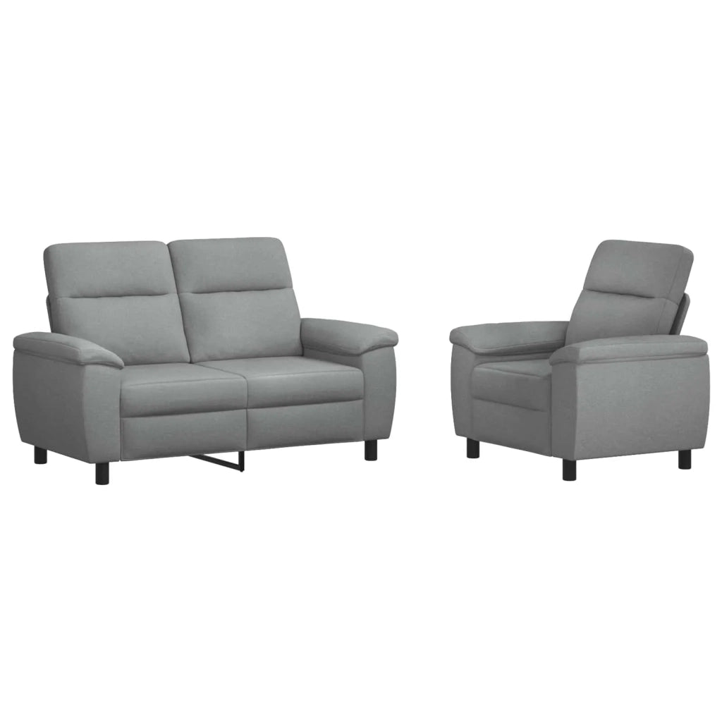 Set di divani 2 pcs Grigio Chiaro Tessuto 3430574