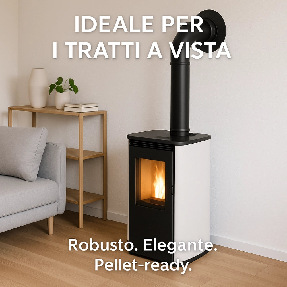 Tubo acciaio canna fumaria stufa pellet spessore 1,2 mm diametro 80 mm *** misura h 250 mm, confezione 1