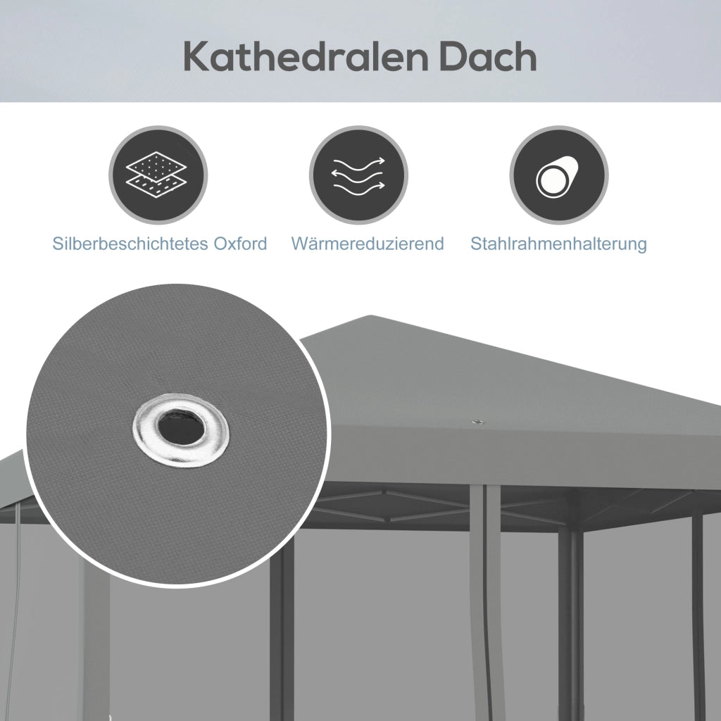 Gazebo Pieghevole 3x3m ¨C Xylo ¨C Grigio Chiaro con Pareti Laterali e Borsa