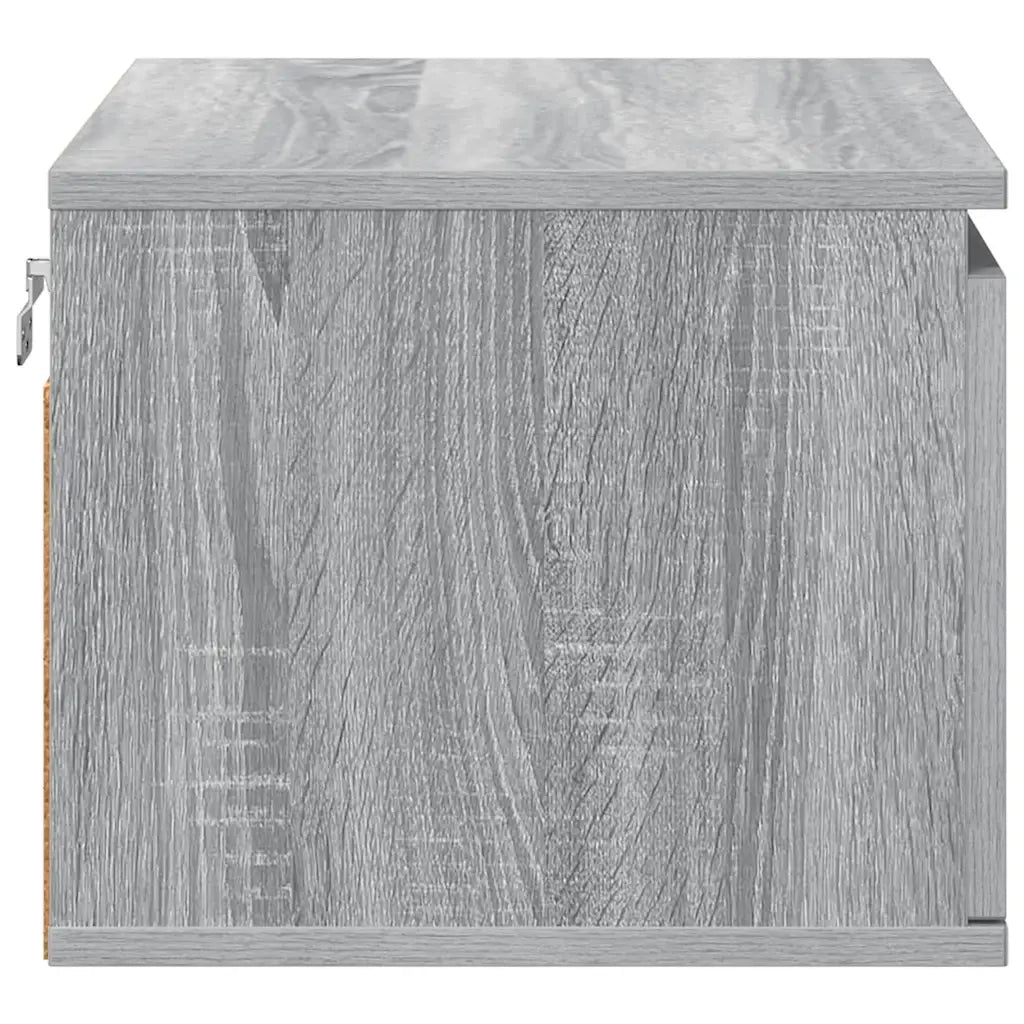 Comodini a Parete con luci LED 2 pz Grigio Sonoma