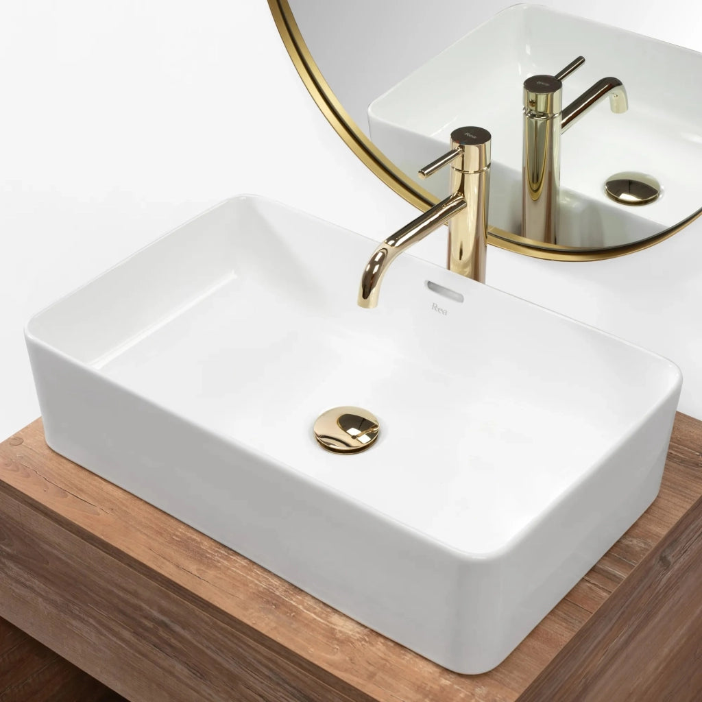 Lavabo Da Appoggio Rea Berta 55 White