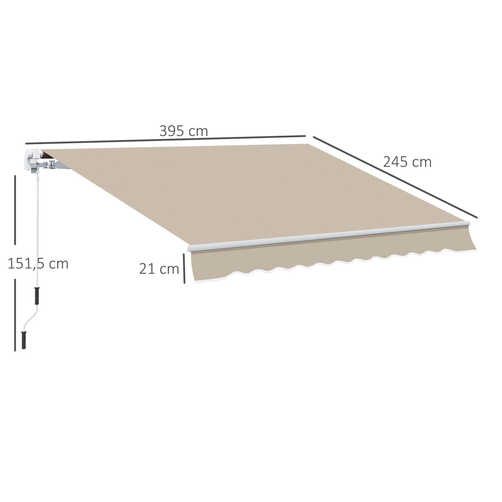 Tenda da Sole Estraibile ¨C zephmum ¨C Grigio+Beige 395x245 cm