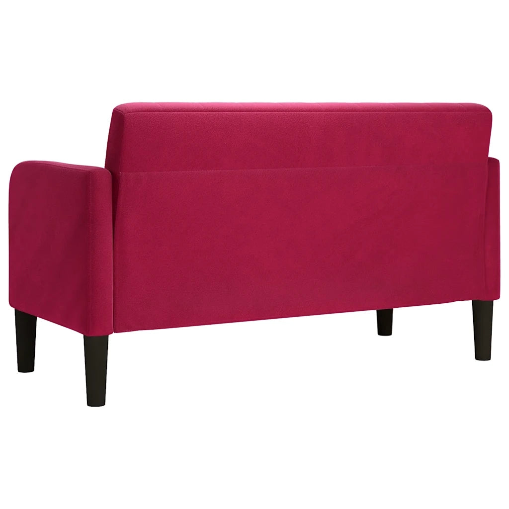 Divano Divanetto Rosso Vino 109 cm in Velluto