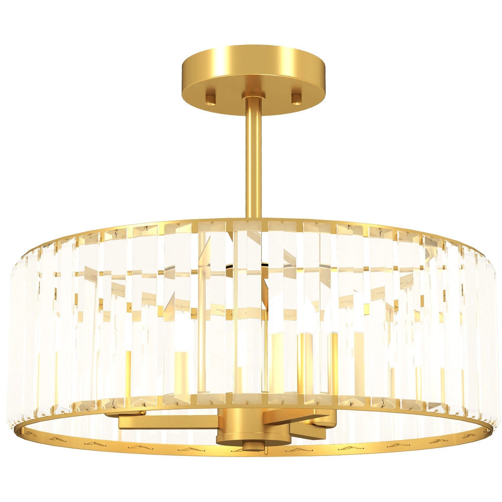 Lampadario a sospensione cristallo 3 luci ¨C Xylo ¨C metallo oro design classico