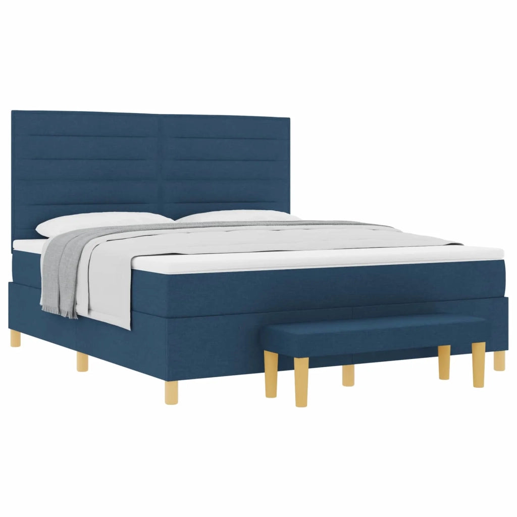 Letto a molle con testiera Blu 200 x 180 cm Tessuto 3344246