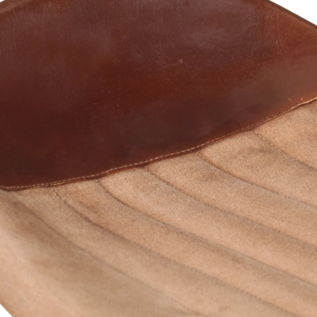 Sgabelli da Bar 4 pz Marroni in Vera Pelle 320646