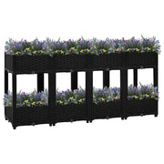 Fioriera | Cassetta per fiori | Vaso Rialzata 160x40x71 cm in Polipropilene