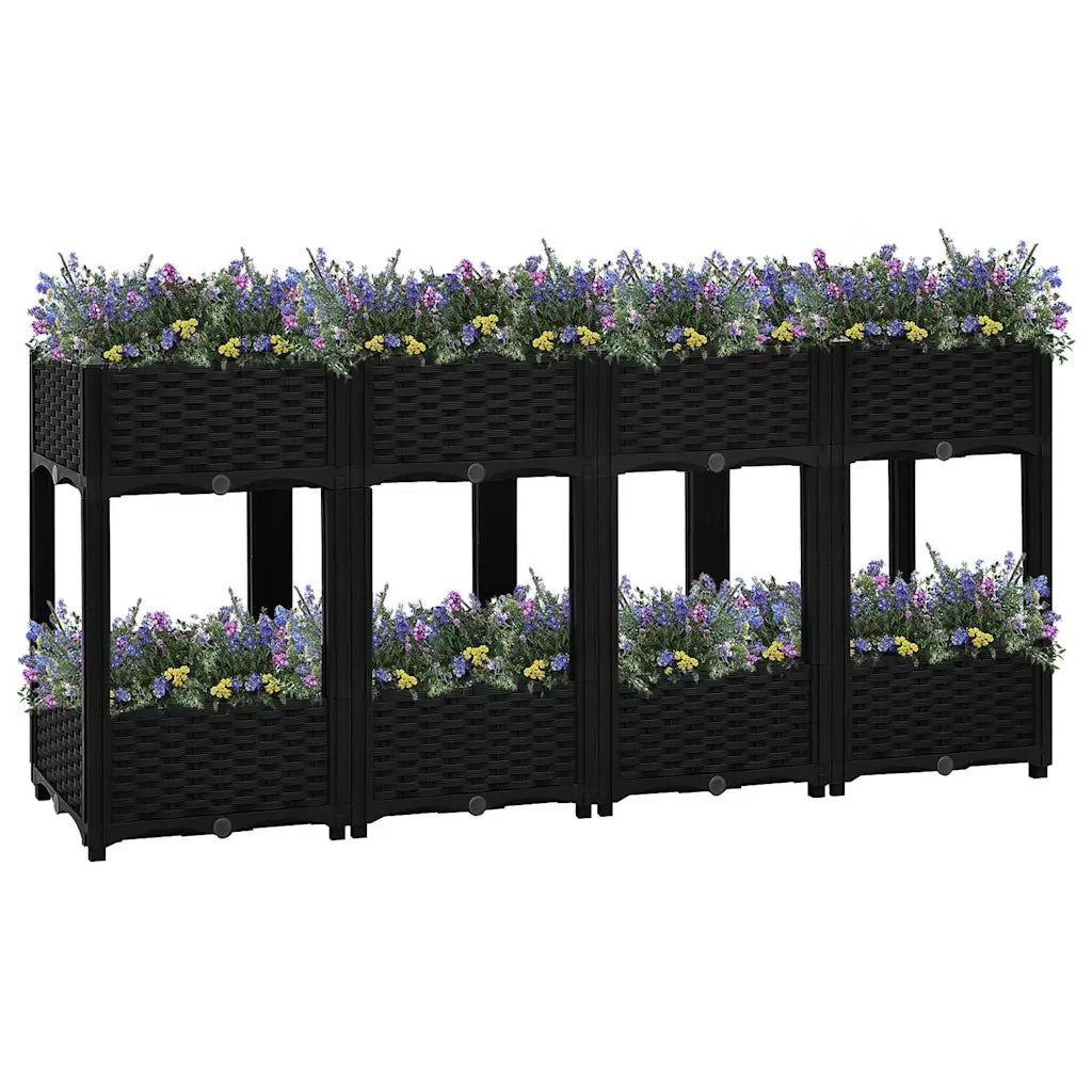 Fioriera | Cassetta per fiori | Vaso Rialzata 160x40x71 cm in Polipropilene