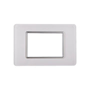 Placca In Vetro Serie Starlight 3P Colore Bianco Compatibile Con Vimar Plana