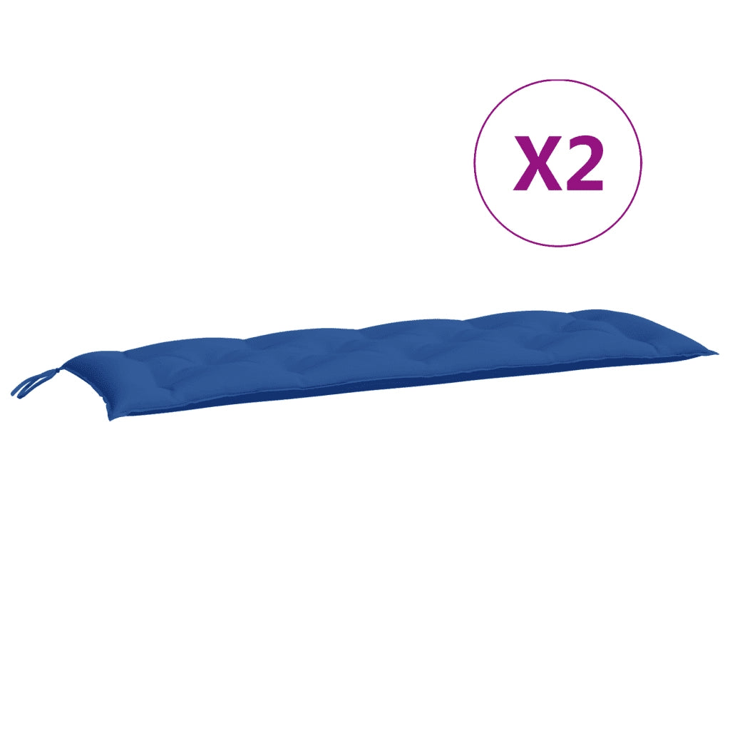 Cuscini per Panca 2 pz-Set di 2 Cuscini per panchina Blu 150x50x7 cm in Tessuto Oxford