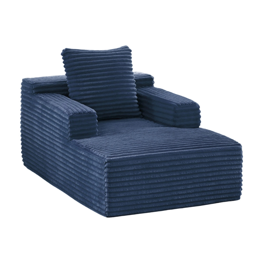 Chaise longue relax utilizzabile come poltrona e divano letto salvaspazio in velluto a coste blu