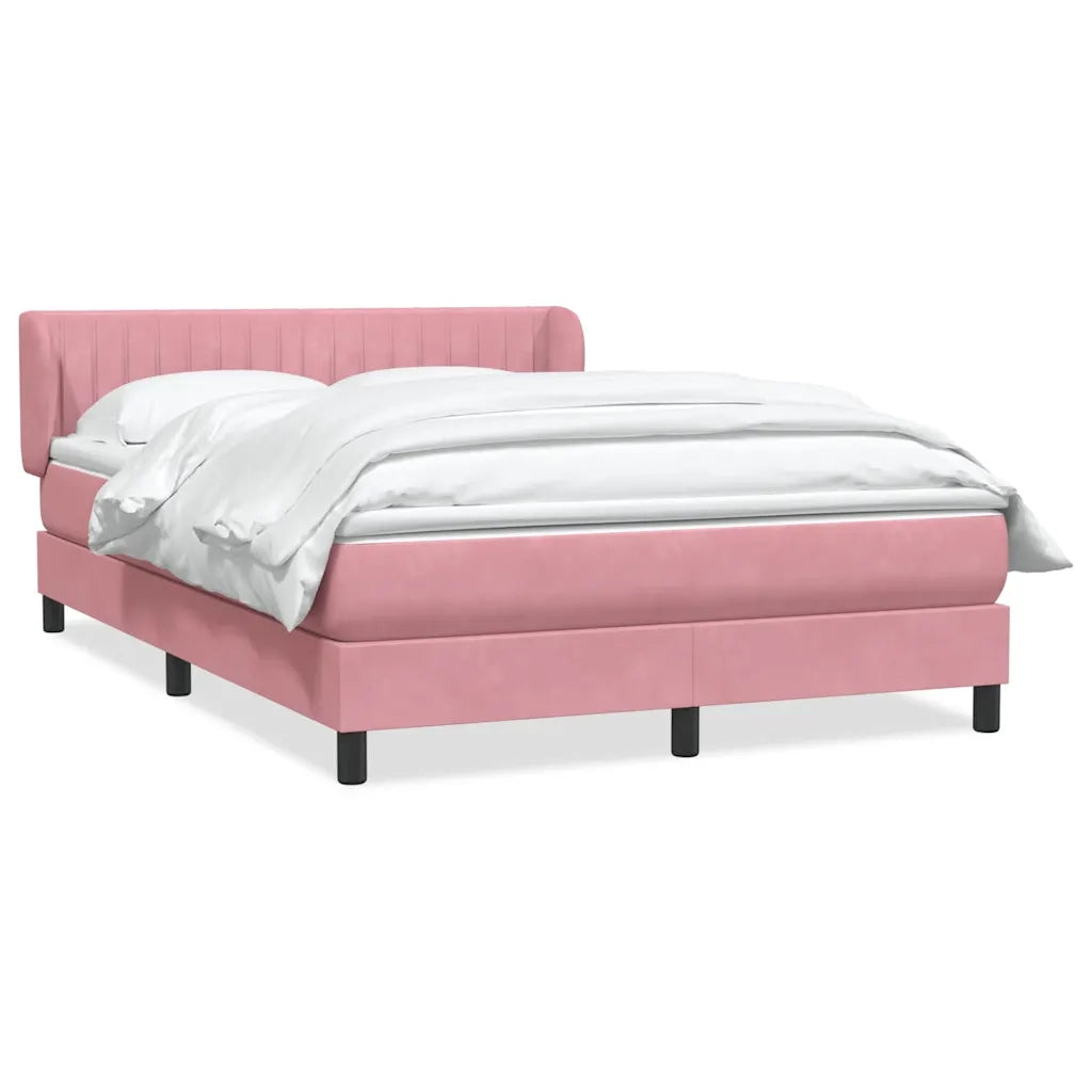 vidaXL Giroletto a Molle con Materasso Rosa 160x220 cm in Velluto
