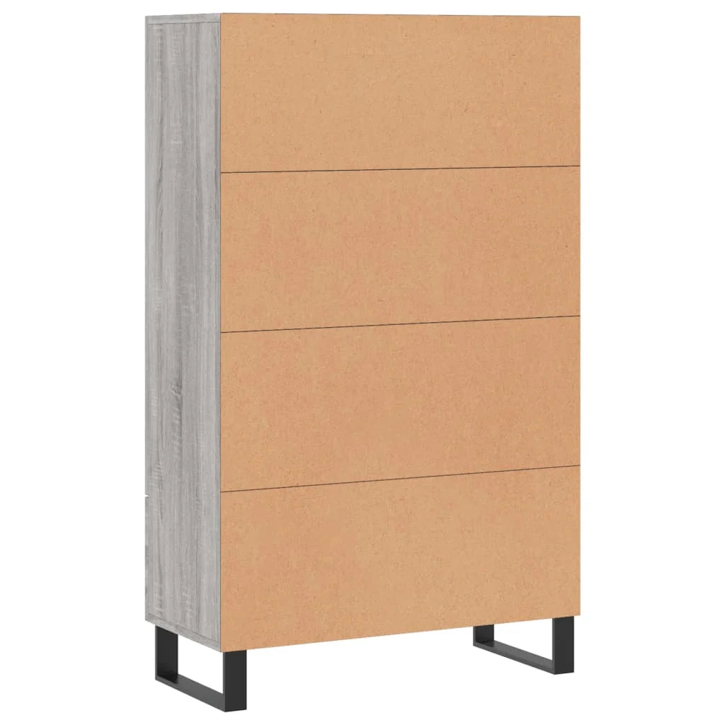 Buffet credenza cassettiera armadio mobile contenitore organizer cucina soggiorno salotto rovere Sonoma alto 69,5 x 31 x 115 cm legno ingegnerizzato grigio 02_0035388
