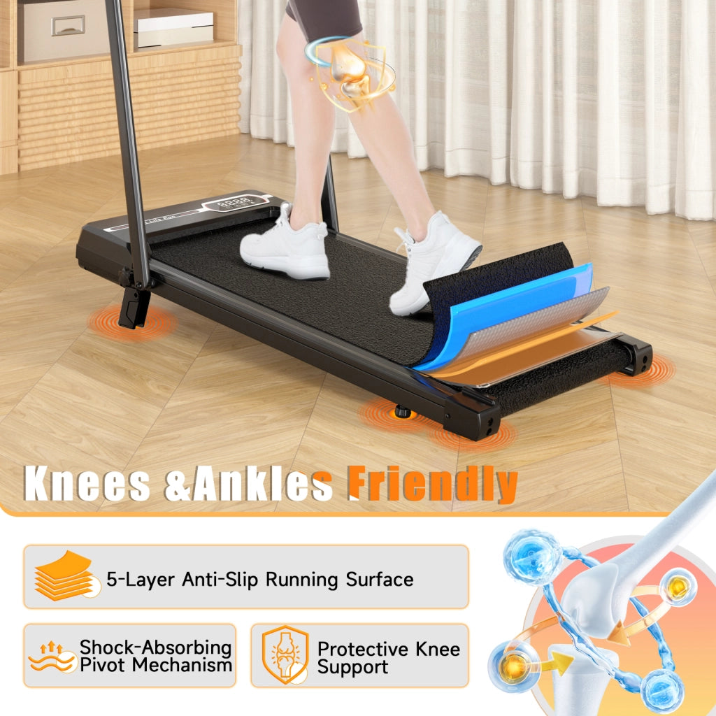 Tapis roulant 3 in 1, tappeto da camminata compatto da 1 a 8 km/h per casa e ufficio con display LED e regolazione dell'inclinazione