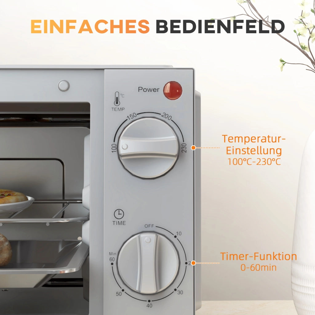 Mini Forno Elettrico 9L ¨C Xylo ¨C Acciaio Inox con Teglia e Griglia