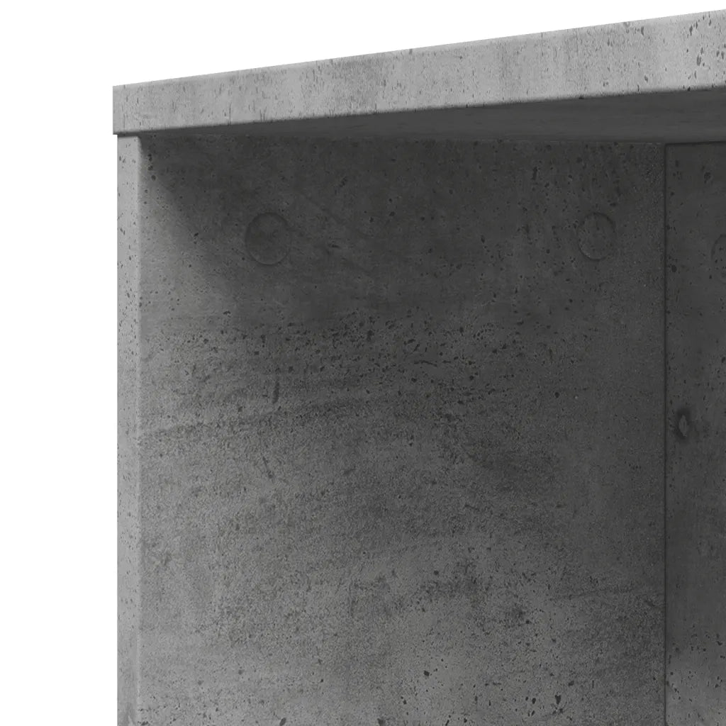 Armadietto da Bagno Stretto con Ruote Grigio Cemento Truciolato 855298