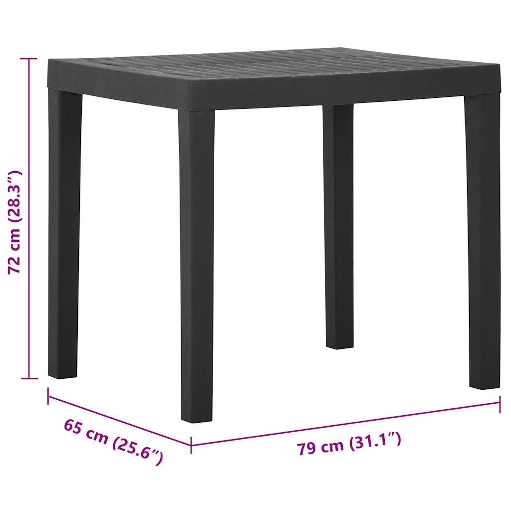 Tavolo da Giardino Grigio 79x65x72 cm in Plastica 315843