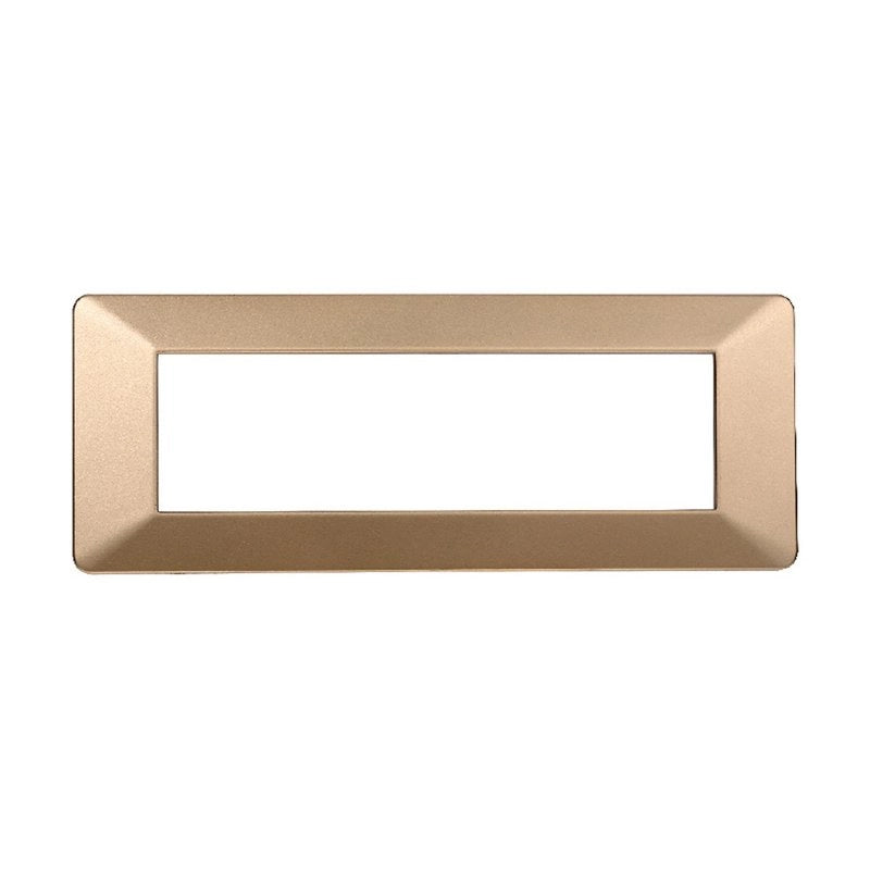 Placca Plastica Serie Starlight 7P Colore Oro Compatibile Con Vimar Plana