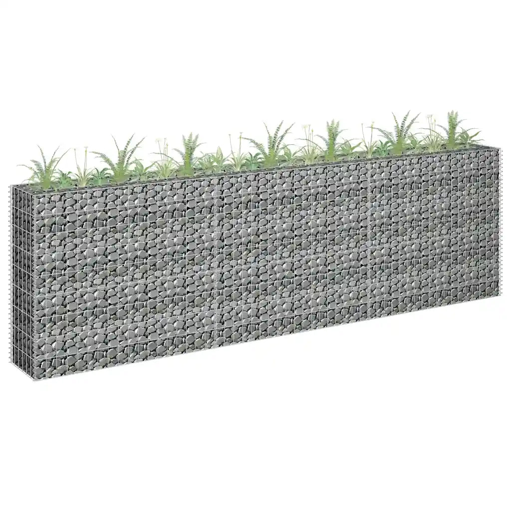 Gabbione Fioriere | Cassetta per fiori | Letto Rialzato in Acciaio Zincato 270x30x90 cm