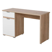 Petriano, Scrivania un Cassetto, 130x50x75.5h cm Marrone Rovere Scuro