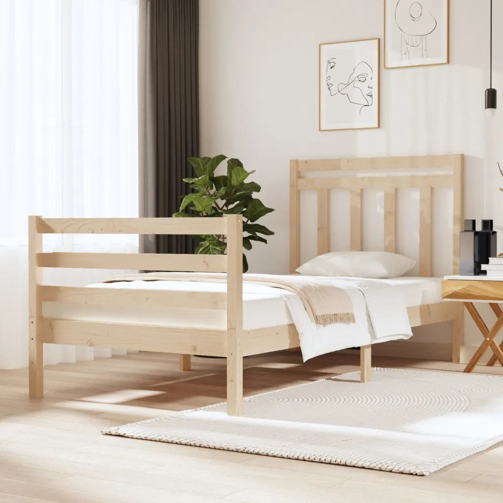 Giroletto-Struttura Letto in Legno Massello 90x190 cm Single 789864