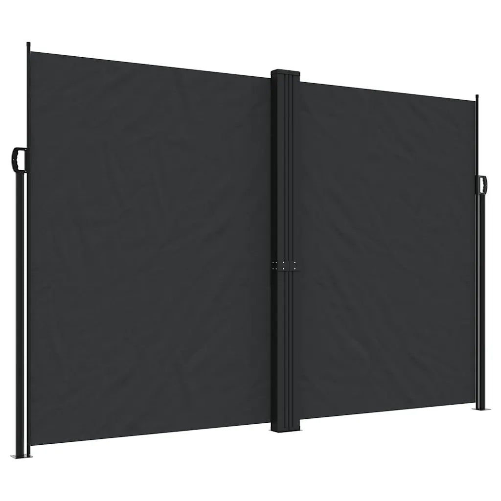 Tenda da Sole Laterale Retrattile-Tenda parasole per balcone per giardino Nera 220x1200 cm 699072