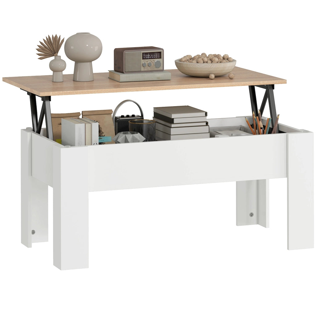 Tavolino da caff¨¨ con vano nascosto ¨C Xylo ¨C bianco 100x50x45cm