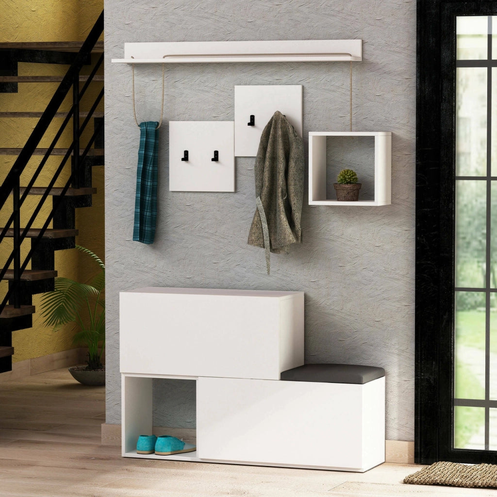 Lariana, Mobile da Ingresso 8 Paia, 120x17x76h cm Bianco